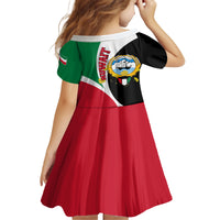 Kuwait National Day Family Matching Puletasi and Hawaiian Shirt Kuwayt Coat Of Arms Arfaj Flower - Wonder Print Shop