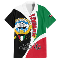 Kuwait National Day Family Matching Short Sleeve Bodycon Dress and Hawaiian Shirt Kuwayt Coat Of Arms Arfaj Flower - Wonder Print Shop