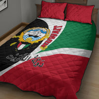 Kuwait National Day Quilt Bed Set Kuwayt Coat Of Arms Arfaj Flower - Wonder Print Shop