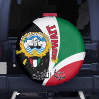 Kuwait National Day Spare Tire Cover Kuwayt Coat Of Arms Arfaj Flower - Wonder Print Shop