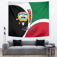 Kuwait National Day Tapestry Kuwayt Coat Of Arms Arfaj Flower - Wonder Print Shop