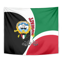Kuwait National Day Tapestry Kuwayt Coat Of Arms Arfaj Flower - Wonder Print Shop