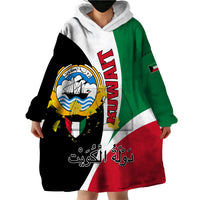 Kuwait National Day Wearable Blanket Hoodie Kuwayt Coat Of Arms Arfaj Flower - Wonder Print Shop