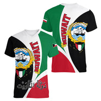 Kuwait National Day Women V Neck T Shirt Kuwayt Coat Of Arms Arfaj Flower - Wonder Print Shop