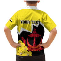 Brunei Darussalam National Day Family Matching Mermaid Dress and Hawaiian Shirt Coat Of Arms Simpor Flower - Wonder Print Shop