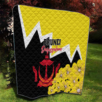 Brunei Darussalam National Day Quilt Coat Of Arms Simpor Flower - Wonder Print Shop
