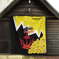 Brunei Darussalam National Day Quilt Coat Of Arms Simpor Flower - Wonder Print Shop