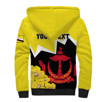 Brunei Darussalam National Day Sherpa Hoodie Coat Of Arms Simpor Flower - Wonder Print Shop