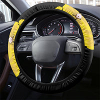 Brunei Darussalam National Day Steering Wheel Cover Coat Of Arms Simpor Flower - Wonder Print Shop