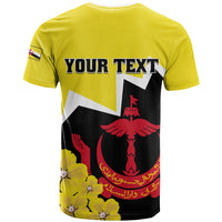 Brunei Darussalam National Day T Shirt Coat Of Arms Simpor Flower - Wonder Print Shop