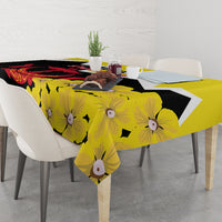 Brunei Darussalam National Day Tablecloth Coat Of Arms Simpor Flower - Wonder Print Shop