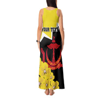 Brunei Darussalam National Day Tank Maxi Dress Coat Of Arms Simpor Flower - Wonder Print Shop