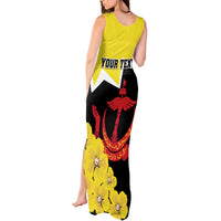Brunei Darussalam National Day Tank Maxi Dress Coat Of Arms Simpor Flower - Wonder Print Shop