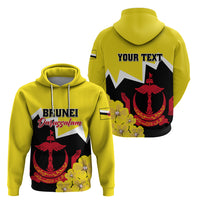 Brunei Darussalam National Day Zip Hoodie Coat Of Arms Simpor Flower - Wonder Print Shop