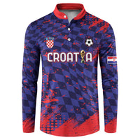 Custom Croatia 2026 World Football Button Sweatshirt Hrvatska Vatreni - Wonder Print Shop