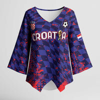 Custom Croatia 2026 World Football Kimono Sleeve Blouse Hrvatska Vatreni - Wonder Print Shop