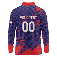 Custom Croatia 2026 World Football Long Sleeve Polo Shirt Hrvatska Vatreni - Wonder Print Shop