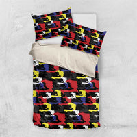 Haiti Map Camouflage Colorful Bedding Set - Wonder Print Shop