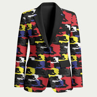 Haiti Map Camouflage Colorful Blazer - Wonder Print Shop