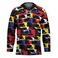 Haiti Map Camouflage Colorful Hockey Jersey - Wonder Print Shop