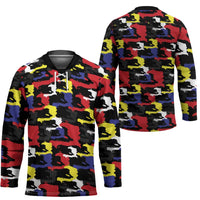 Haiti Map Camouflage Colorful Hockey Jersey - Wonder Print Shop