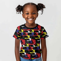 Haiti Map Camouflage Colorful Kid T shirt - Wonder Print Shop