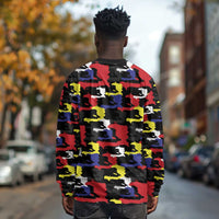 Haiti Map Camouflage Colorful Long Sleeve Shirt - Wonder Print Shop
