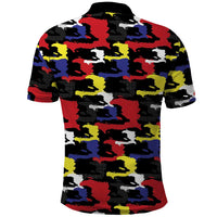 Haiti Map Camouflage Colorful Polo Shirt - Wonder Print Shop