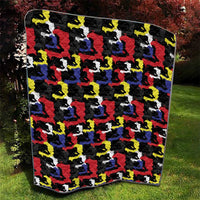 Haiti Map Camouflage Colorful Quilt - Wonder Print Shop