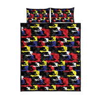 Haiti Map Camouflage Colorful Quilt Bed Set - Wonder Print Shop
