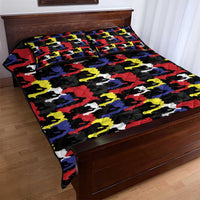 Haiti Map Camouflage Colorful Quilt Bed Set - Wonder Print Shop