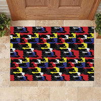 Haiti Map Camouflage Colorful Rubber Doormat - Wonder Print Shop