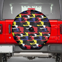 Haiti Map Camouflage Colorful Spare Tire Cover - Wonder Print Shop