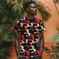 Haiti Map Camouflage Colorful T shirt - Wonder Print Shop