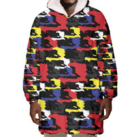 Haiti Map Camouflage Colorful Wearable Blanket Hoodie - Wonder Print Shop