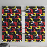 Haiti Map Camouflage Colorful Window Curtain - Wonder Print Shop