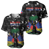 Personalized Haiti Map Camouflage Baseball Jersey Unique Style - Wonder Print Shop