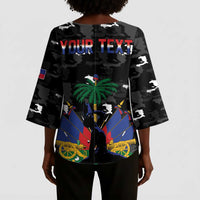 Personalized Haiti Map Camouflage Kimono Sleeve Blouse Unique Style - Wonder Print Shop