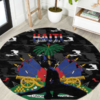Haiti Map Camouflage Round Carpet Unique Style - Wonder Print Shop