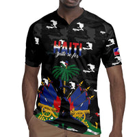 Personalized Haiti Map Camouflage Rugby Jersey Unique Style - Wonder Print Shop