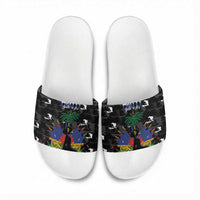 Haiti Map Camouflage Slide Sandals Unique Style - Wonder Print Shop