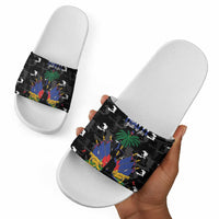 Haiti Map Camouflage Slide Sandals Unique Style - Wonder Print Shop