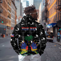 Personalized Haiti Map Camouflage Zip Hoodie Unique Style - Wonder Print Shop