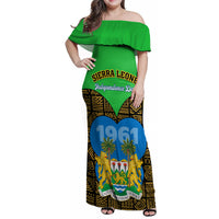 Sierra Leone Independence Day 2024 Family Matching Off Shoulder Maxi Dress and Hawaiian Shirt Happy 63rd Anniversary African Pattern - Wonder Print Shop