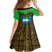 Sierra Leone Independence Day 2024 Kid Short Sleeve Dress Happy 63rd Anniversary African Pattern - Wonder Print Shop