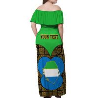 Sierra Leone Independence Day 2024 Off Shoulder Maxi Dress Happy 63rd Anniversary African Pattern - Wonder Print Shop