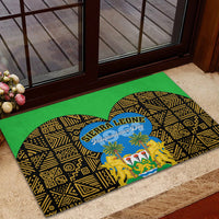 Sierra Leone Independence Day 2024 Rubber Doormat Happy 63rd Anniversary African Pattern - Wonder Print Shop