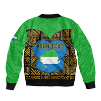 Sierra Leone Independence Day 2024 Sleeve Zip Bomber Jacket Happy 63rd Anniversary African Pattern - Wonder Print Shop