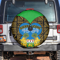 Sierra Leone Independence Day 2024 Spare Tire Cover Happy 63rd Anniversary African Pattern - Wonder Print Shop