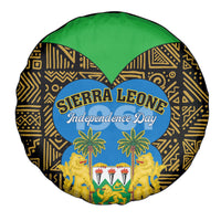 Sierra Leone Independence Day 2024 Spare Tire Cover Happy 63rd Anniversary African Pattern - Wonder Print Shop